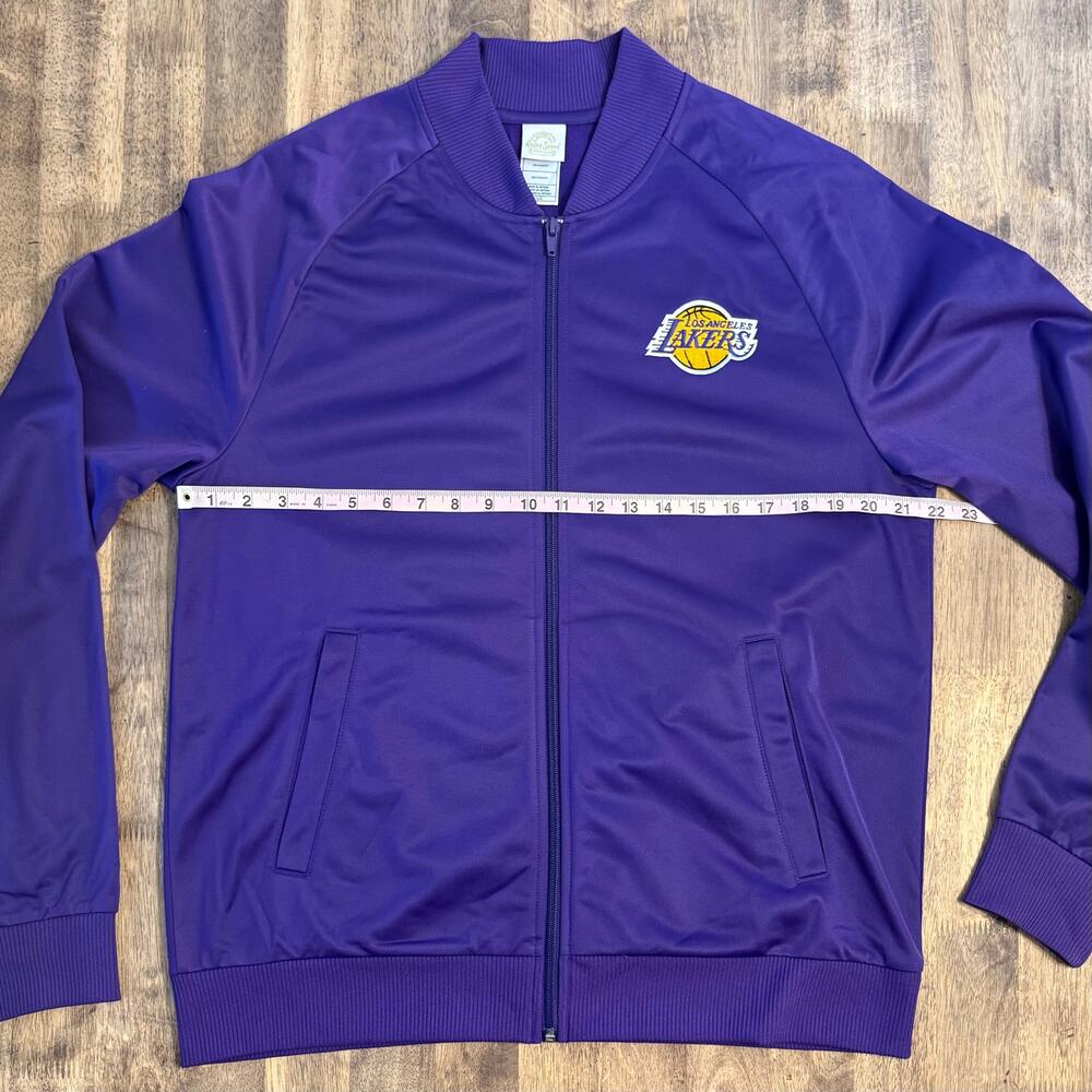Lakers Bomber Jacket Retro Zip Basketball NBA LA Los Angeles Purple Unisex Large - Picture 6 of 10